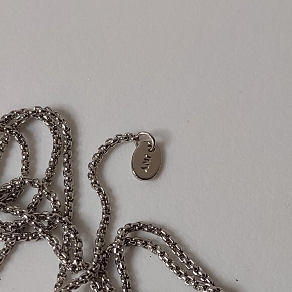 17.5 Inch 2 Layer Silver Tone JNY Necklace - Picture 8 of 11